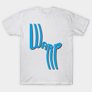 Warp Drop Shadow Typography (Cyan) T-Shirt